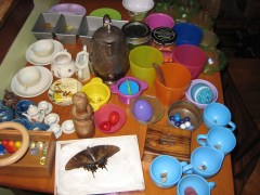 A "magic table" my daughter set up before we moved house.